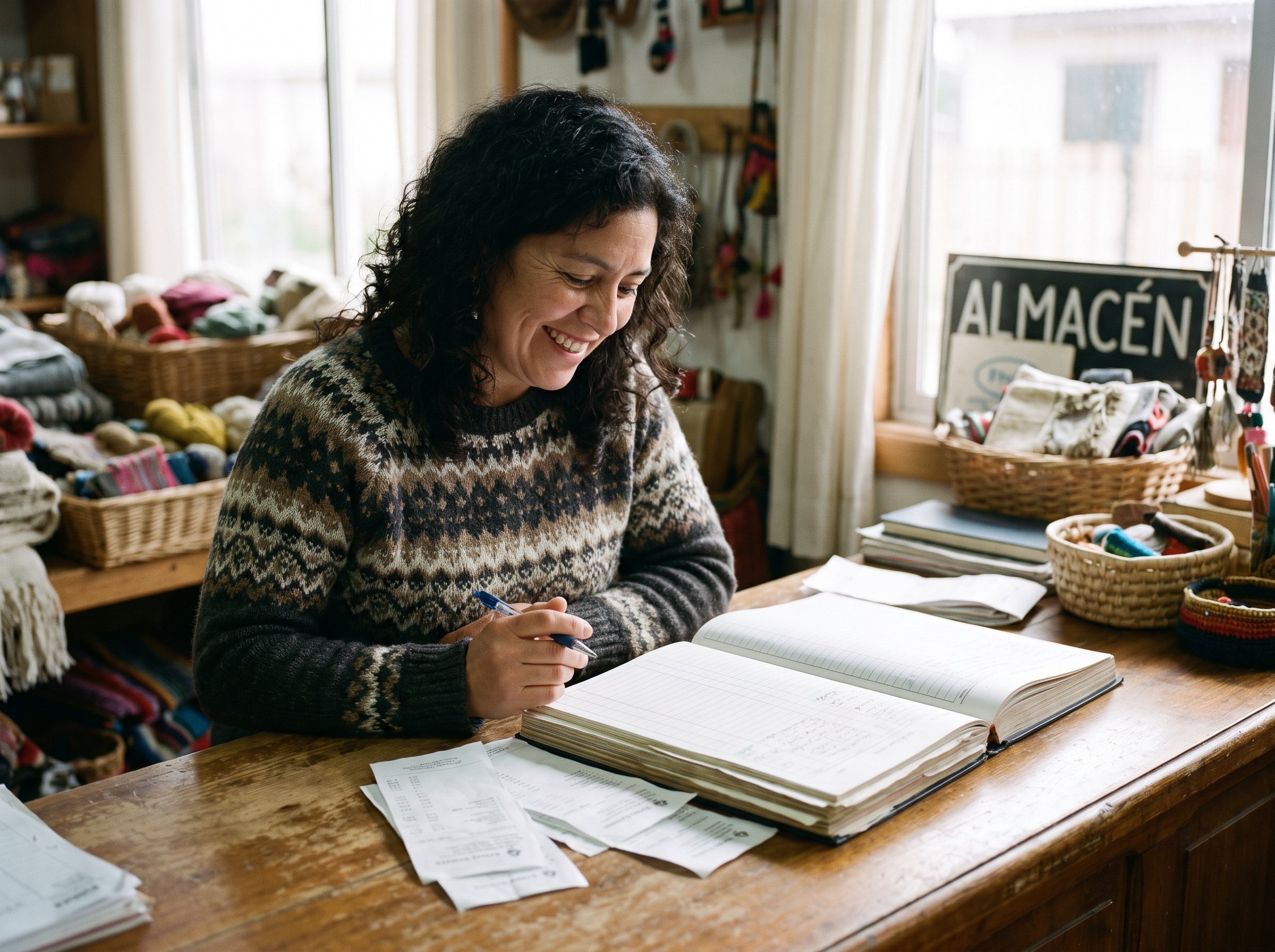 Emprendedora ordenando las finanzas de su pyme